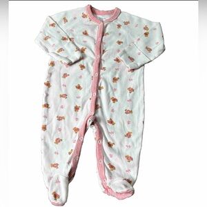 Ralph Lauren Pink and White Kids One Piece Footie
